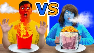 HOT vs COLD FOOD EATING CHALLENGE | FUN DIY PRANKS AND CHALLENGE BY CRAFTY HACKS