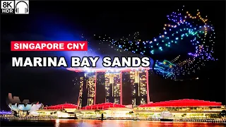 🇸🇬8K - Marina Bay Sands Singapore The Legend of the Dragon Gate Drone Show 🧧🐉