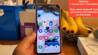 Set-up a new Dexcom G6 Transmitter/Sensor, Pair via phone Bluetooth and Omnipod 5  phone app