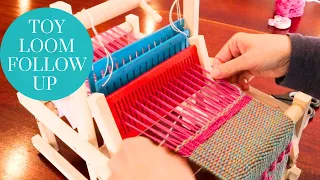 Toy loom warping and weaving