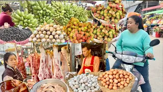 Cambodian street food - Tuol Pongro Street has Yummy fresh fruit, pork, chicken & more  Khmer food