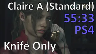 Resident Evil 2: Claire A Standard KNIFE ONLY S+ Speedrun (Console World Record) - 55:33 IGT