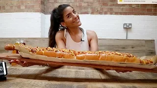 Girl Vs. 3FT Hotdog Vs. Kate Ovens || @Ohmydogs || fourpure London #Girlvsfood