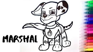 HOW TO DRAW PAW PATROL | MARSHAL / КАК РИСОВАТЬ МАРШАЛА | ЩЕНЯЧИЙ ПАТРУЛЬ / COLORING BOOKS FOR KIDS