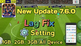 Lag Fix Setting In Efootball Mobile 2023 | 100% Working