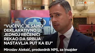 Miroslav Aleksić za Insajder o ekspozeu: Srbija se sve više udaljava od EU