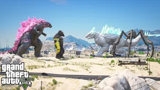 Godzilla x Kong vs Titanus Scylla x Titanus Shimo - The New Empire ( GTA V Mods )
