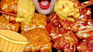 ASMR CARBO FIRENOODLE WRPAS AND SUPREME CHICKEN WITH CHEESE SAUCE  치킨 까르보 불닭쌈 MUKBANG EATING SOUND