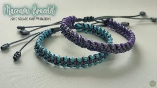 Macrame Bracelet Using Square Knot Variations | Macrame Bracelet Tutorial