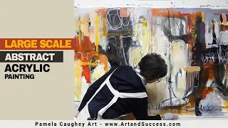 061 - Pamela Caughey - LARGE SCALE Acrylic Painting - Using my HANDS!