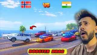 GTA 5 BOOSTER INDIAN CARS VS SUPER CARS EXTREME DRAG RACE😨😍 CHALLANGE GTA 5