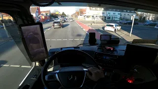 Truck driving Actros Gigaspace in Germany 🇩🇪 POV Nürnberg.