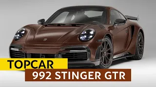 Chocolate carbon TopCar Porsche 911 (992) Stinger GTR based on the 911 Turbo S