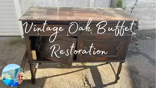 Restoration | Vintage oak buffet gets a modern makeover. Cozy Winter challenge.