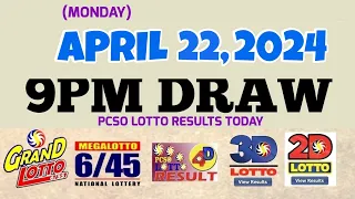 Lotto Result Today 9pm draw April 22, 2024 6/55 6/45 4D Swertres Ez2 PCSO