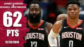 Russell Westbrook & James Harden Full 62 Pts Combined Highlights vs Kings - (12/23/2019)