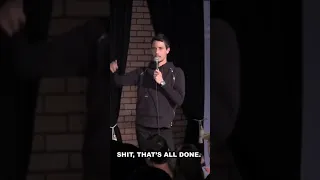 Tony Hinchcliffe being heckled by an woman over a Helen Keller joke before being kicked out