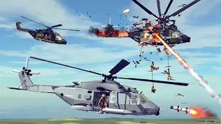 My new NH90 Helicopter | Shootdowns and Crashes | Realistic Destruction | Besiege