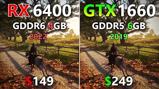 RX 6400 vs GTX 1660 (PCIE 3.0) - Test in 9 Games