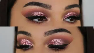 Pink Glitter Half Cut Crease Tutorial