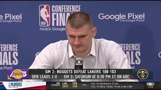 Nikola Jokić Talks Game 2 Win Vs. Lakers | Postgame Interview