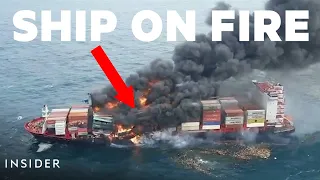 Dramatic New Footage Shows A Cargo Ship On Fire In The Middle Of The Ocean