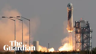 Jeff Bezos and crew lands safely after first Blue Origin flight to space – watch live