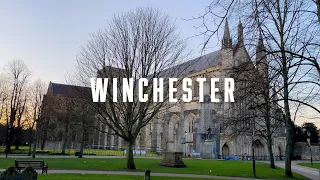 Historic Winchester. Beautiful morning walk around EMPTY city and stunning cathedral. 4K | HDR