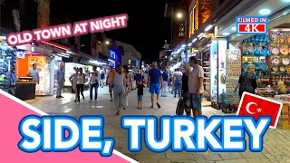 SIDE TURKEY | An evening walk through beautiful Side Old Town in Turkey including shops and Temple