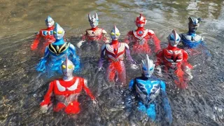 Ultraman Zero Dan Ultraman Ginga Hanyut Di Sungai, Ultraman Agul Dan Ultramen Tiga Tenggelam Di Air