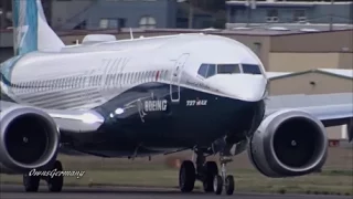 The 1st Boeing 737 Max Making A Test Flight Landing @ KBFI Boeing Field