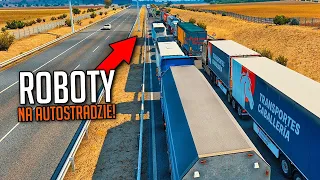 58  Roboty na autostradzie spowodowały gigantyczny KOREK!   ETS 2 Convoy Multiplayer