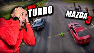 🔥ONIX TURBO 🆚 MAZDA 3❌ 🔥 Drag Race cuarto de milla #fullcars #batallas