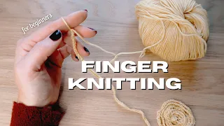 HOW TO FINGER KNIT FOR BEGINNERS - Finger knitting A COASTER - full tutorial