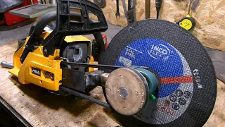 Turning Chainsaw into a Big Angle Grinder