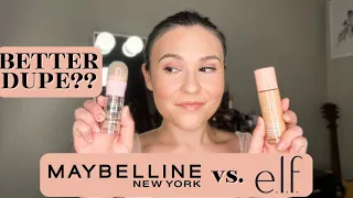 ✨BATTLE OF THE CHARLOTTE TILBURY DUPES✨ elf halo glow liquid filter vs maybelline 4-in-1 glow makeup