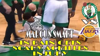 Marcus Smart Screaming And In Pain After Getting A Scary Achilles Injury