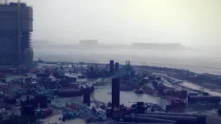 Typhoon Mangkhut - Hong Kong Airport - Flooded Construction Site