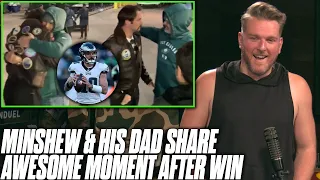 Garner Minshew Shares Awesome Post Game Celebration With Dad | Pat McAfee Reacts