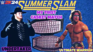 WWE 2K24 MY FIRST CASKET MATCH THE UNDERTAKER VS THE ULTIMATE WARRIOR