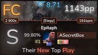 8.7⭐ ASecretBox | TEARS OF TRAGEDY - Epitaph [Elegy] +HDHR 99.80% FC #1 | 1143pp - osu!