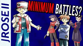 What are the LEAST amount of battles to beat Pokemon Red/Blue with NO ITEMS?