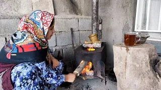 daily routine village life iran | Cooking chicken meat in the village of Iran