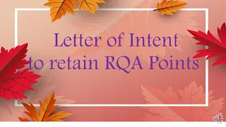 LETTER OF INTENT TO RETAIN RQA POINTS LAST RANKING