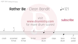 Clean Bandit - Rather Be Drum Score