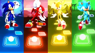 Sonic vs Knuckles vs Super Sonic vs Blue Sonic - Tiles Hop Edm Rush