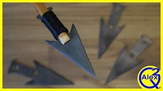 Arrowheads made from an old Saw Blade with Basic Tools