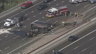 Dump truck rolled over on EB Loop 202 in Tempe