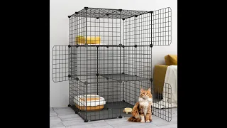 3-Tier Cat Cage Indoor DIY Cat Playpen Installation Video