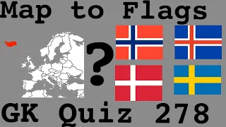 Geography Match Country on the map to its Flag. GK Quiz 278